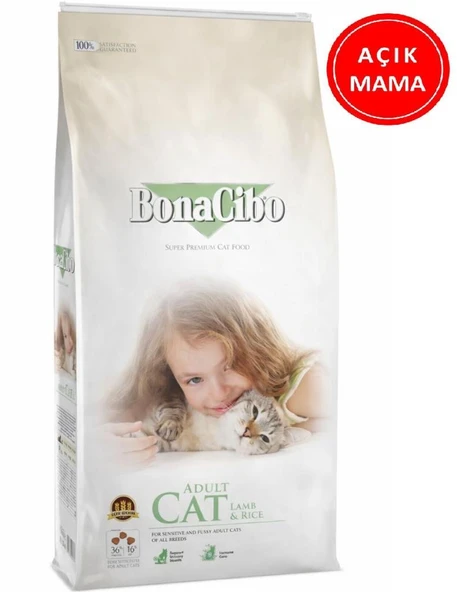 BonaCibo Adult Cat Lamb Rice Kuzulu Kedi Maması 1 kg AÇIK ürün görseli 1