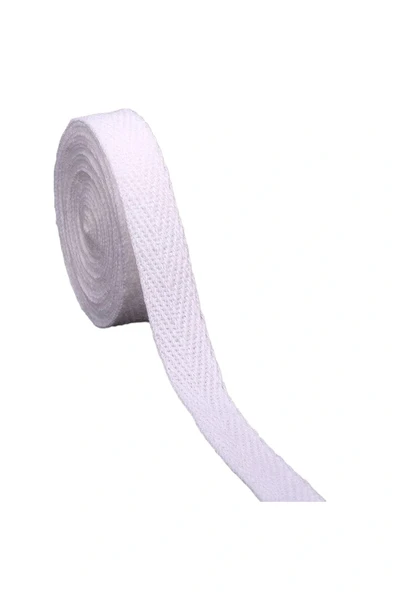 1cm Eninde Dar Dokuma Şerit Beyaz Balıksırtı 1cm 5metre ürün görseli 1