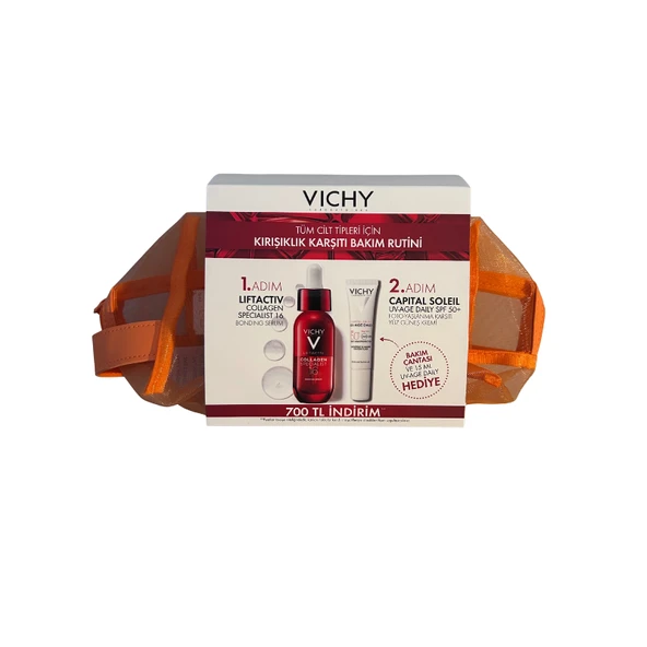 Vichy Liftactiv Collagen Specialist 16 Bonding Serum + Capital Soleil SPF50+ Güneş Kremi Çantalı Set ürün görseli 1