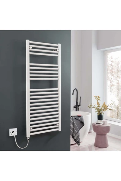 WEBER 400x1400 BEYAZ TERMOSTATLI ELEKTRİKLİ HAVLUPAN ISITICI RADYATÖR ürün görseli 1