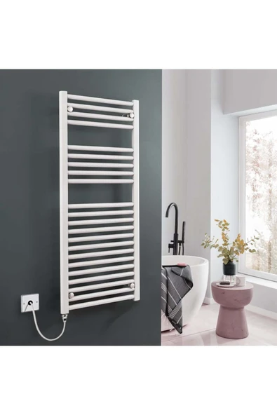 WEBER 400*1600 BEYAZ TERMOSTATLI ELEKTRİKLİ HAVLUPAN RADYATÖR ISITICI 5 YIL GARANTI ALMAN TEKNOLOJİSİ ürün görseli 1