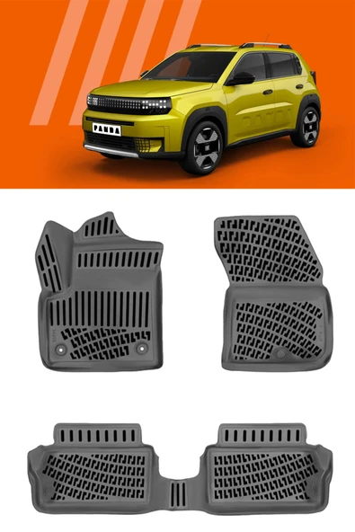 Rizline Fiat Grande Panda Elektrikli 2025 + 3D Havuzlu Paspas Siyah ürün görseli 1