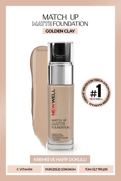 Match Up Matte Foundation Golden Clay 03 34 gr ürün görseli 1
