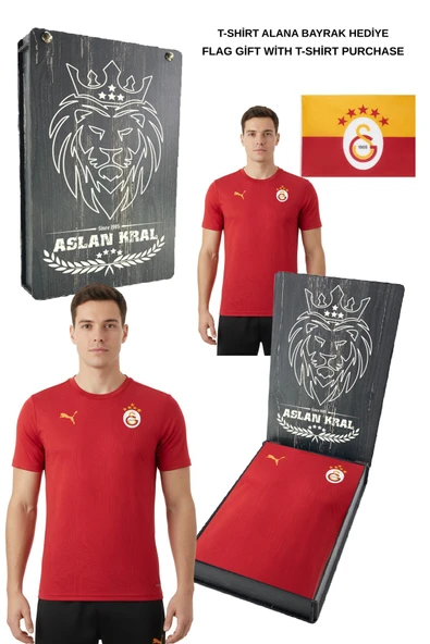 Galatasaray Orijinal Lisanslı Sıfır Yaka Kırmızı A Takım Antrenman T-Shirt BAYRAK ve Lazer Kutulu Hediyeli ürün görseli 1