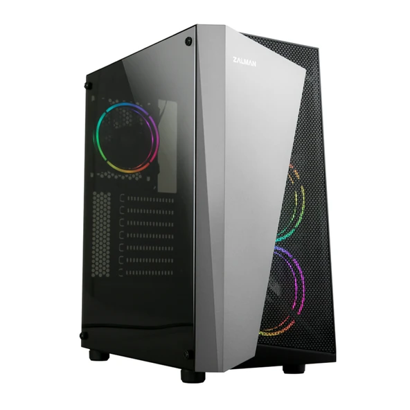 ZALMAN S4 PLUS 120MM RGB FANLI MEGAMAX 600W 80 SİYAH ATX MID TOWER GAMING OYUNCU KASASI ZALMAN ürün görseli 1
