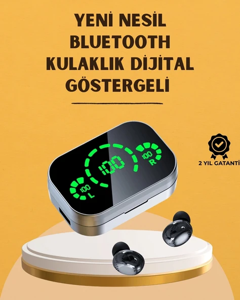 Led Ekranlı Kablosuz Kulaklık – Gürültü Önleyici Mikrofon Ve Dokunmatik Özellikli ürün görseli 1