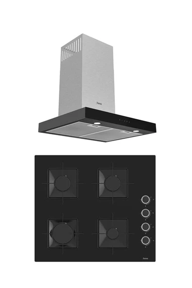 Ferre MEGA PLUS SERİSİ 2'Lİ CAM ANKASTRE SET (D100-SS205) ürün görseli 1