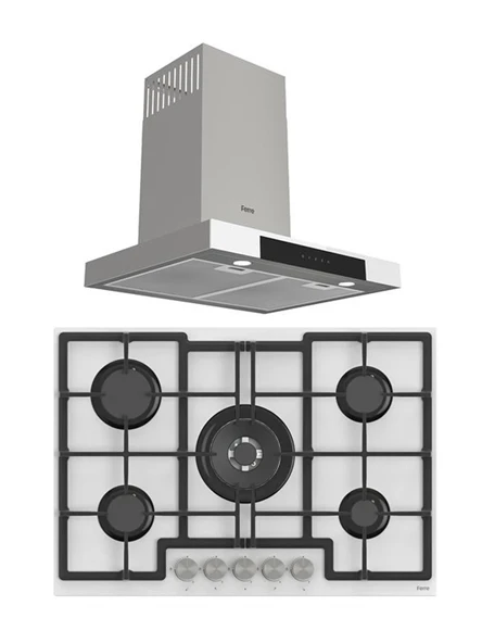 Ferre MEGA PLUS SERİSİ 2'Lİ CAM ANKASTRE SET (D101-ED036) ürün görseli 1