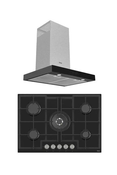 Ferre MEGA PLUS SERİSİ 2'Lİ CAM ANKASTRE SET (D100-ED035) ürün görseli 1