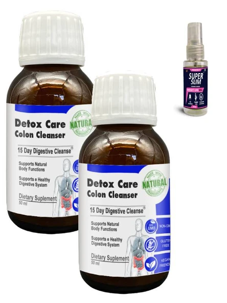 Detox Care Yeme Sonrası Ferahlık Hissi İçin Destek Şurubu 50 ml x 2 adet+Super Slım ürün görseli 1