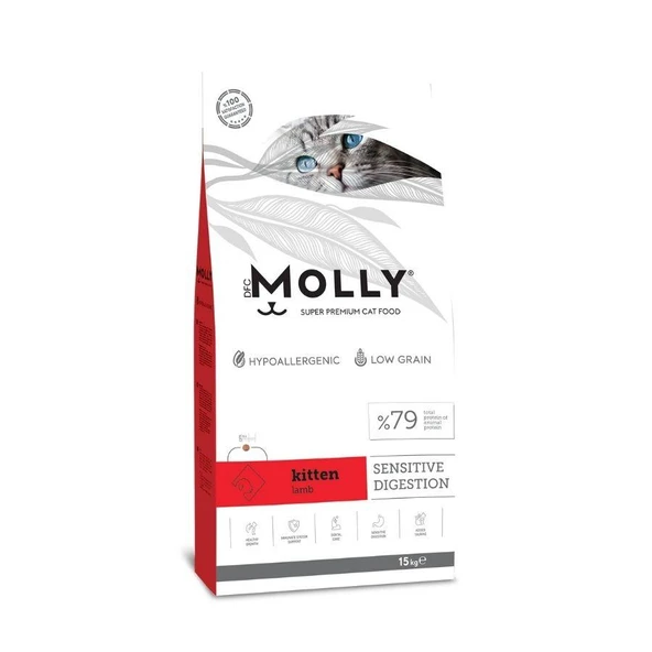 Molly Düşük Tahıllı Hypoallergenic Kuzulu Yavru Kedi Maması 15 Kg ürün görseli 1