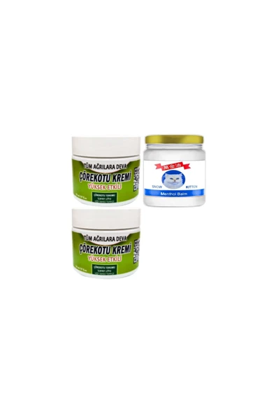 Çörek Otu Kremi Vücut sızlarına 2x 100 ml - Snow Kitten Menthol Balm 50 ml ürün görseli 1