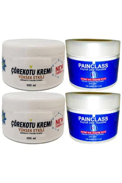 Süper Çörek Otu Kremi XL Boy Rahatlatıcı Krem 2x200 ml+Painclass Kuyruk Yağı 2x100 ml Kremi ürün görseli 1