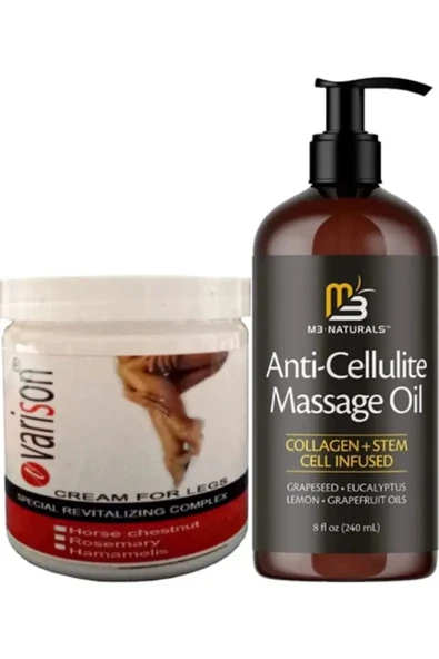 Süper Varison 200 ml Kremi + Anti-Cellulite Massage Oil 240 ml Masaj Yağı ürün görseli 1