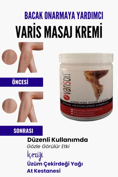 Var.is Bölgesi Için Bacak Onarmaya Yardımcı Ve Besleyici Varison Masaj Kremi 200 ml ürün görseli 1