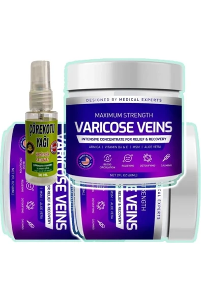 Süper Pharmapulse Varicose Veins Purple Bakım Kremi 100 ml x 3 adet + Çörek Otu Yağı 30 ml ürün görseli 1
