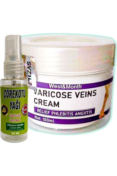 Süper West & Month Varicose Veins Bakım Kremi 100 ml + Çörek Otu Yağı 30 ml ürün görseli 1