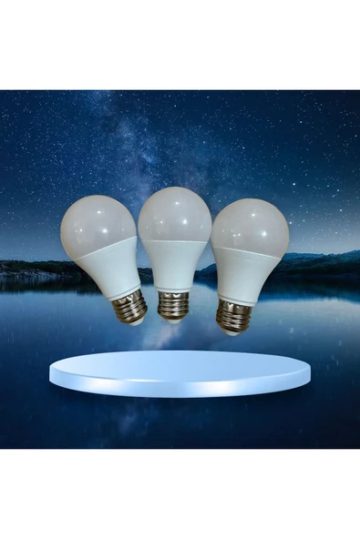 SERMER PAZARLAMA 3 ADET 10 WATT 900 LUMEN BEYAZ IŞIK  LED AMPUL ürün görseli 1
