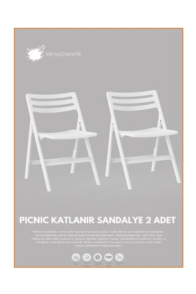 SERMER PAZARLAMA  Katlanabilir Çok Amaçlı Piknik Sandalyesi 2’li Set | 4 Renk Seçeneği | Taşınabilir ve Dayanıklı ürün görseli 1