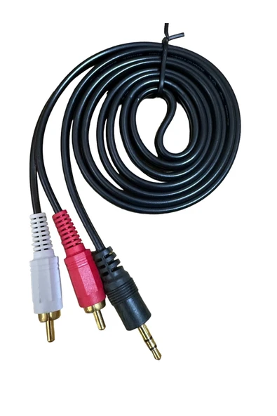SERMER PAZARLAMA AMFİ SES SİSTEMİ KABLOSU OEM STERİO TO AUX KABLO 2 RCA TO 3.5 MM KABLO ürün görseli 1