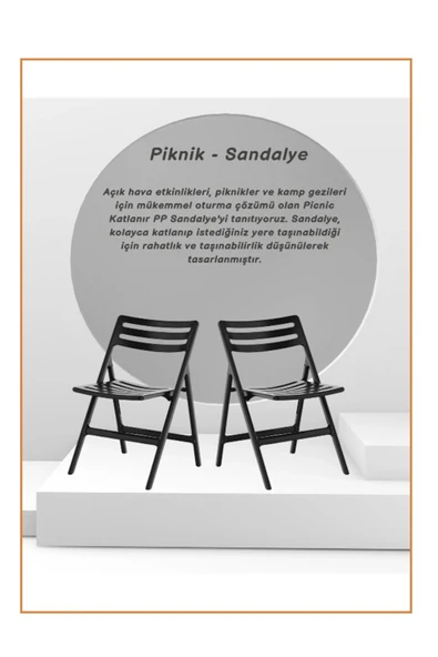 SERMER PAZARLAMA  Katlanabilir Çok Amaçlı Piknik Sandalyesi 2’li Set | 4 Renk Seçeneği | Taşınabilir ve Dayanıklı ürün görseli 1