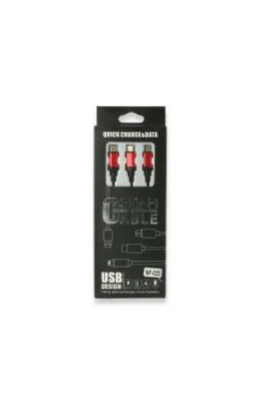Tk Tech 3 Başlıklı Nf-022 3in1 Micro Şarj Ve Data Kablosu - Resim 3