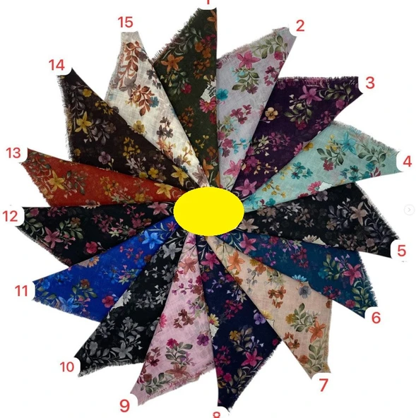 Bilmar Pigment Desenli Flamli Eşarp 100 X 100 Cm x 5 Adet ürün görseli 1