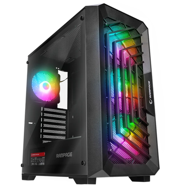 RAMPAGE SPEAR 750W 80+ BRONZE SIYAH 4xRGB AUTO FAN ATX MID-T GAMING OYUNCU KASASI RAMPAGE ürün görseli 1