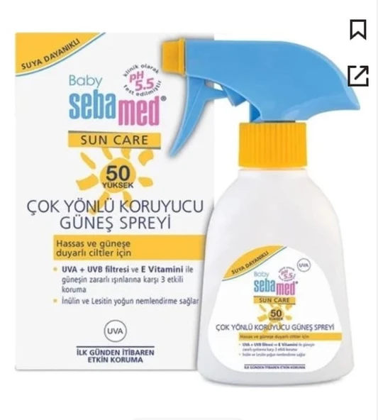 Sebamed Baby Sun Care Suya Dayanıklı SPF 50+ Çok Yönlü Koruyucu Bebek Güneş Spreyi 200 ML ürün görseli 1