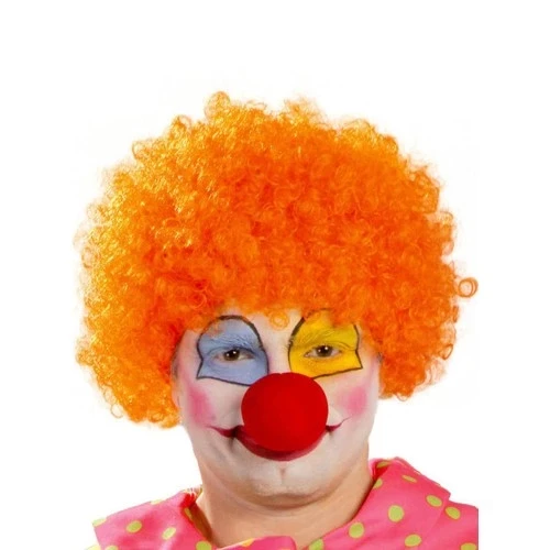 Turuncu Renk Kıvırcık Afro Palyaço Seti ürün görseli 1