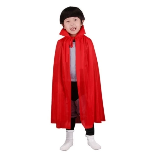 Kırmızı Renk Yakalı Pelerin Çocuk Boy 90 cm ürün görseli 1
