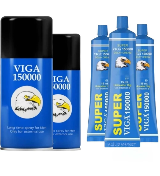 5 Kutu Super Viga 150000 ozel Sprey ve Krem Seti -5li Set Permium Kalite ürün görseli 1