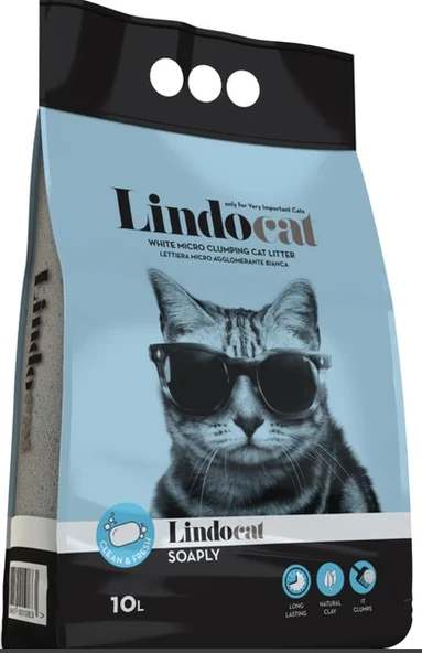 Lindo Cat Marsilya Sabunu Kokulu 10 lt İnce Taneli Bentonit Kedi Kumu ürün görseli 1