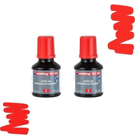 Edding Beyaz Tahta Kalemi Mürekkebi 30 Ml E-Bt30 Kırmızı 2Li ürün görseli 1