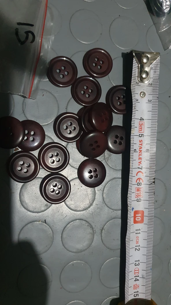 Kahverengi düğme 5 adet 1.5 cm kaliteli ürün görseli 1