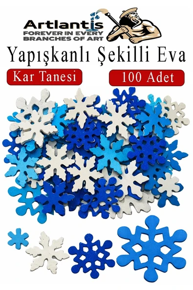 Şekilli Eva Yapışkanlı Kar Tanesi 100 lü 1 Paket Kendinden Yapışkanlı Eva Sticker Okul Öncesi Kreş Ana Sınıfı ürün görseli 1