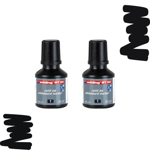 Edding Beyaz Tahta Mürrekkebi 30 Ml E-Bt30 Siyah 2Li ürün görseli 1