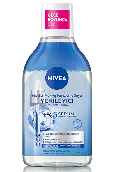 Nivea Serum İçerikli Yenileyici Micellar Makyaj Temizleme Suyu 400 ml | Yüz, Göz ve Dudak İçin Nazik Temizlik ürün görseli 1