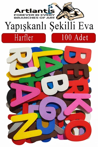 Şekilli Eva Yapışkanlı Harf 100 lü 1 Paket Kendinden Yapışkanlı Eva Sticker Okul Öncesi Kreş Ana Sınıfı ürün görseli 1