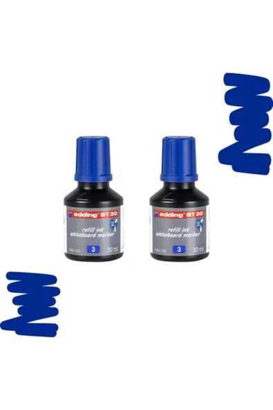 Edding Beyaz Tahta Kalemi Mürekkebi 30 Ml E-bt30 Mavi 2li ürün görseli 1