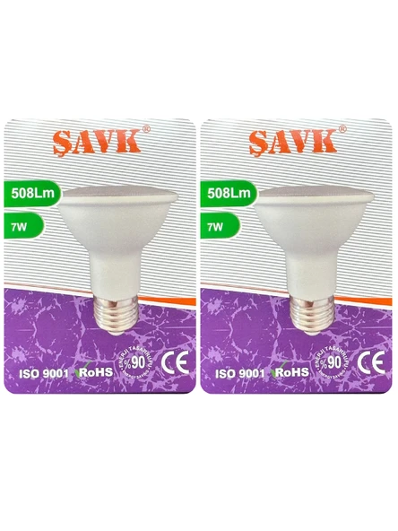 (2 Adet) Şavk 7W 6500K (Beyaz Işık) Par20 E27 Duylu (Kalın Duy) Led Spot Ampul ürün görseli 1