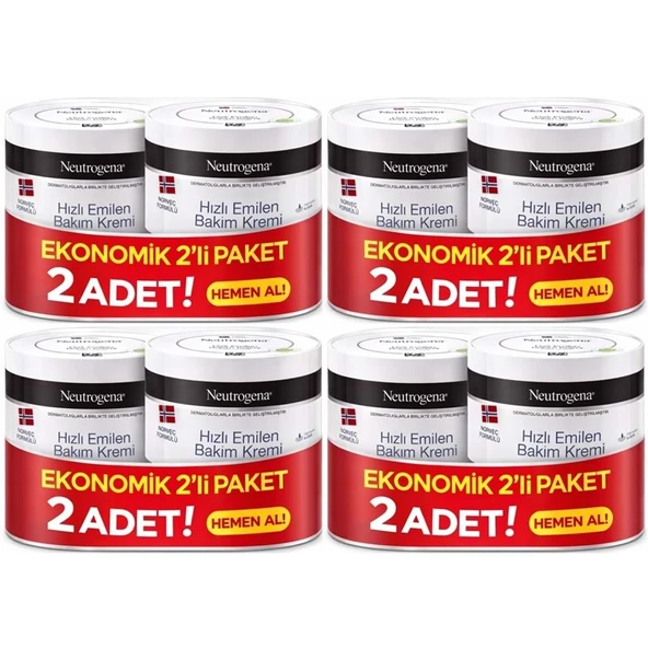 Neutrogena Norveç Formülü Hızlı Emilen Bakım Kremi 200ML+200ML 400ML Avantaj PK (4 Lü Set) ürün görseli 1