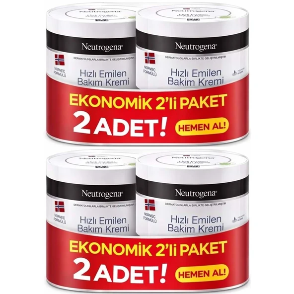 Neutrogena Norveç Formülü Hızlı Emilen Bakım Kremi 200ML+200ML 400ML Avantaj PK (2 Li Set) ürün görseli 1