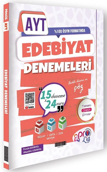 Prolig YKS AYT Edebiyat 15 Deneme Çözümlü Prolig Yayınları ürün görseli 1