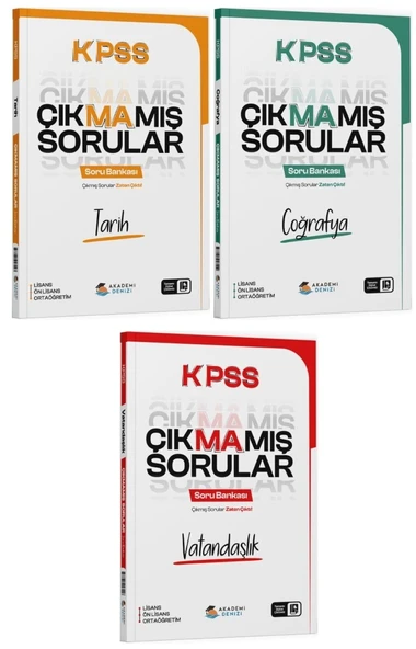 Akademi Denizi KPSS Tarih + Coğrafya + Vatandaşlık Çıkmamış Sorular Soru Bankası 3 lü Set Akademi Denizi ürün görseli 1