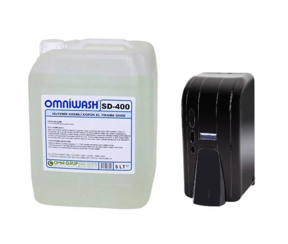 Omniwash SD-400 5000 ml Köpük El Sabunu ve 500 cc Dispenser Seti Siyah ürün görseli 1