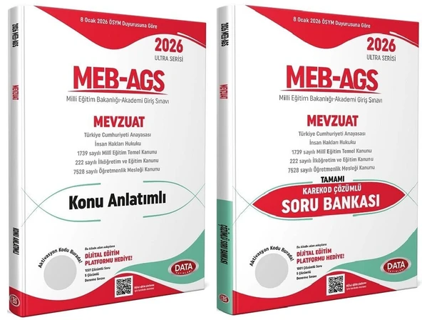 Data 2026 MEB-AGS Mevzuat Konu Anlatımlı + Soru Bankası 2 li Set Ultra Serisi Data Yayınları ürün görseli 1