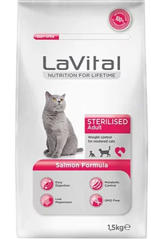 LaVital  Somonlu 1.5 kg Kısırlaştırılmış Yetişkin Kedi Maması ürün görseli 1