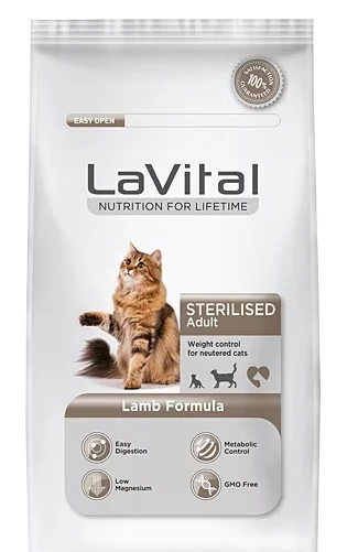 LaVital Kuzu Etli 12 kg Kısırlaştırılmış Yetişkin Kedi Maması ürün görseli 1