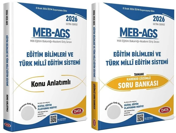 Data 2026 MEB-AGS Eğitim Bilimleri ve Türk Milli Eğitim Sistemi Konu Anlatımlı + Soru Bankası 2 li Set Ultra Serisi Data Yayınları ürün görseli 1
